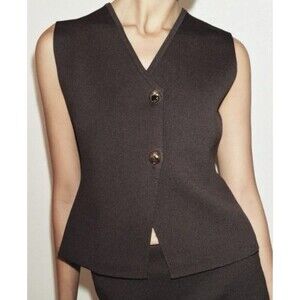 Zara Ribbed Knit Vest Top - Chocolate Brown - Size M Women’s